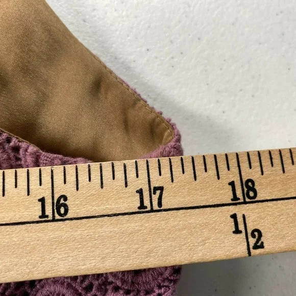 Mauve Dress 10 Purple Crochet Sleeveless Lined - Picture 8 of 9